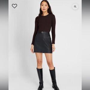 Club Monaco 100% Genuine Leather Mini Skirt
